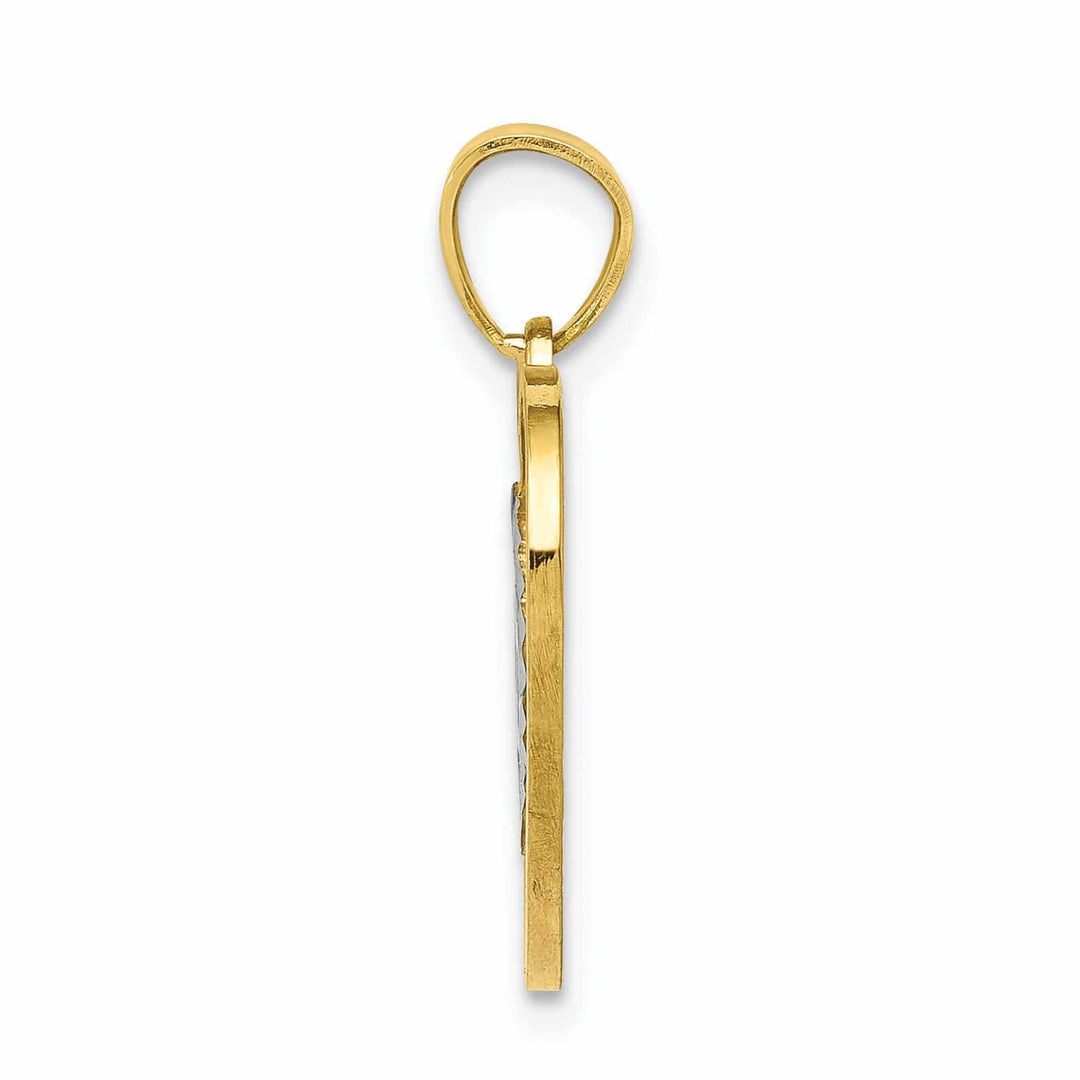 Lovely Rita's Pendants & Charms 10K Two Tone Gold Polished Anos 15 Heart Charm