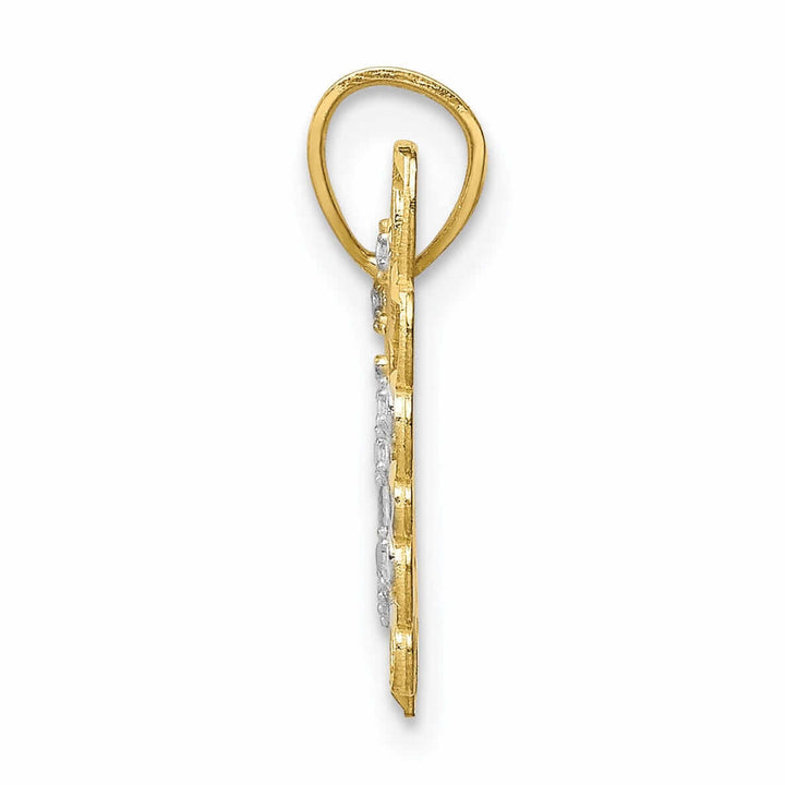 Lovely Rita's Pendants & Charms 10k Two Tone Gold Polished Butterfly Pendant