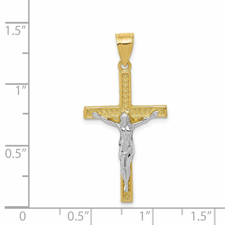 Lovely Rita's Pendants & Charms 10k Two Tone Gold Polished Crucifix Pendant