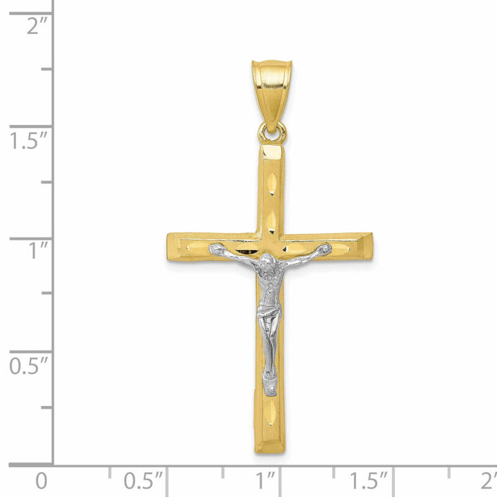 Lovely Rita's Pendants & Charms 10k Two Tone Gold Polished D.C Crucifix Pendant