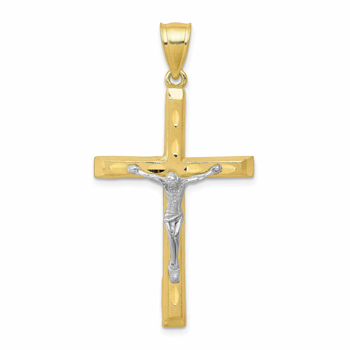 Lovely Rita's Pendants & Charms 10k Two Tone Gold Polished D.C Crucifix Pendant