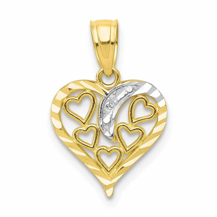Lovely Rita's Pendants & Charms 10k Two Tone Gold Polished D.C Heart Pendant