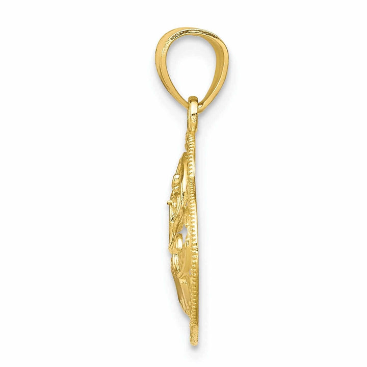 Lovely Rita's Pendants & Charms 10k Two Tone Gold Polished Mom Heart Pendant