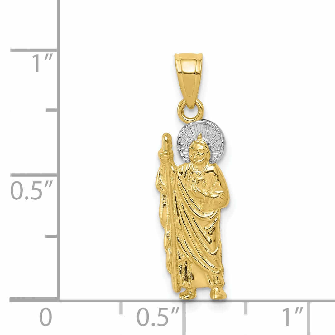 Lovely Rita's Pendants & Charms 10k Two Tone Gold Polished Saint Jude Pendant