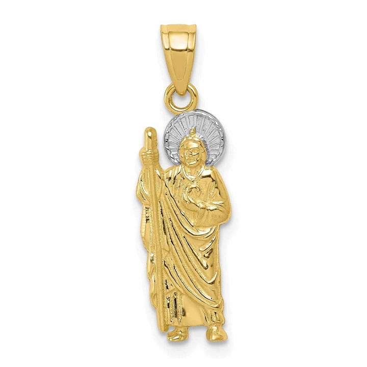 Lovely Rita's Pendants & Charms 10k Two Tone Gold Polished Saint Jude Pendant