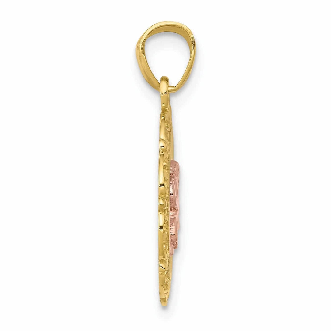 Lovely Rita's Pendants & Charms 10K Two Tone Gold Rhodium Elephant Pendant