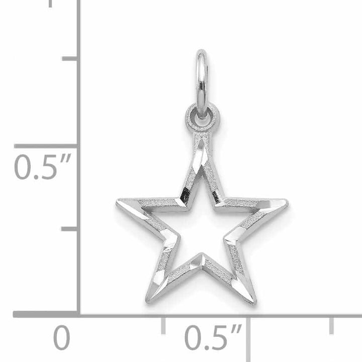 Lovely Rita's Pendants & Charms 10K White Gold Diamond Cut Finish Star Pendant