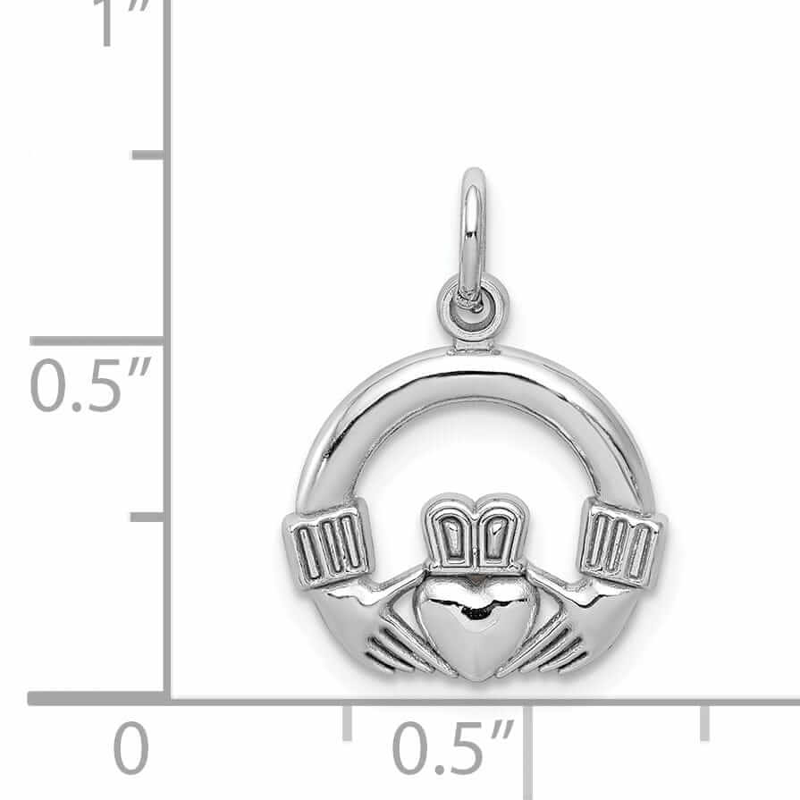Lovely Rita's Pendants & Charms 10K White Gold Polish Finish Claddagh Pendant