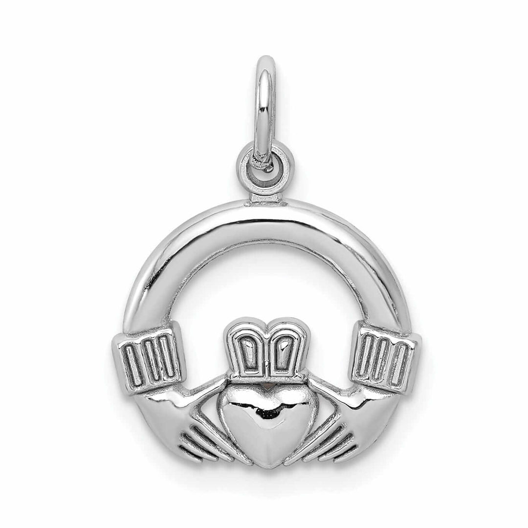 Lovely Rita's Pendants & Charms 10K White Gold Polish Finish Claddagh Pendant