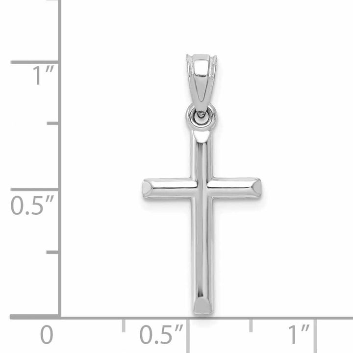 Lovely Rita's Pendants & Charms 10k White Gold Polished Cross Pendant