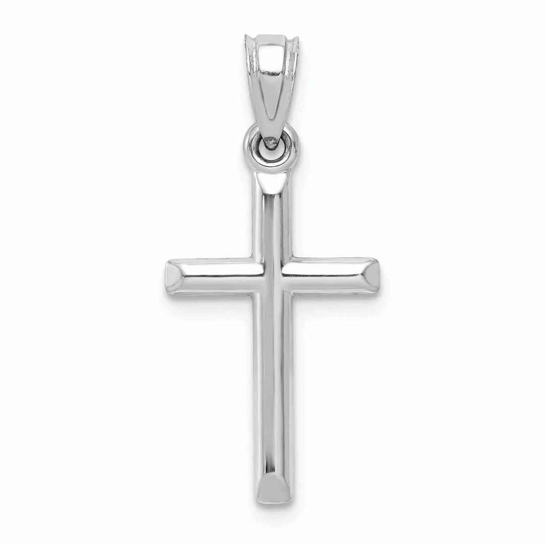 Lovely Rita's Pendants & Charms 10k White Gold Polished Cross Pendant