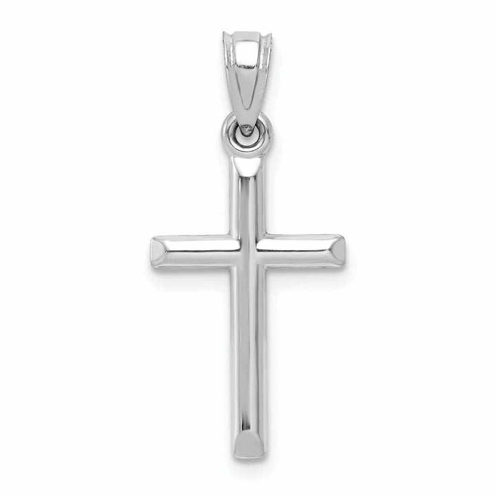 Lovely Rita's Pendants & Charms 10k White Gold Polished Cross Pendant