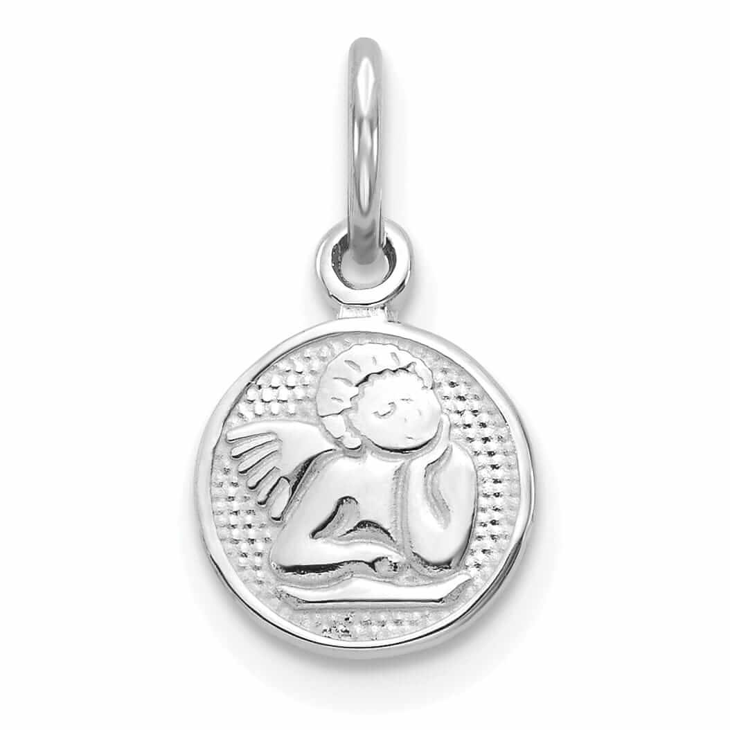 Lovely Rita's Pendants & Charms 10K White Gold Polished Finish Angel Pendant