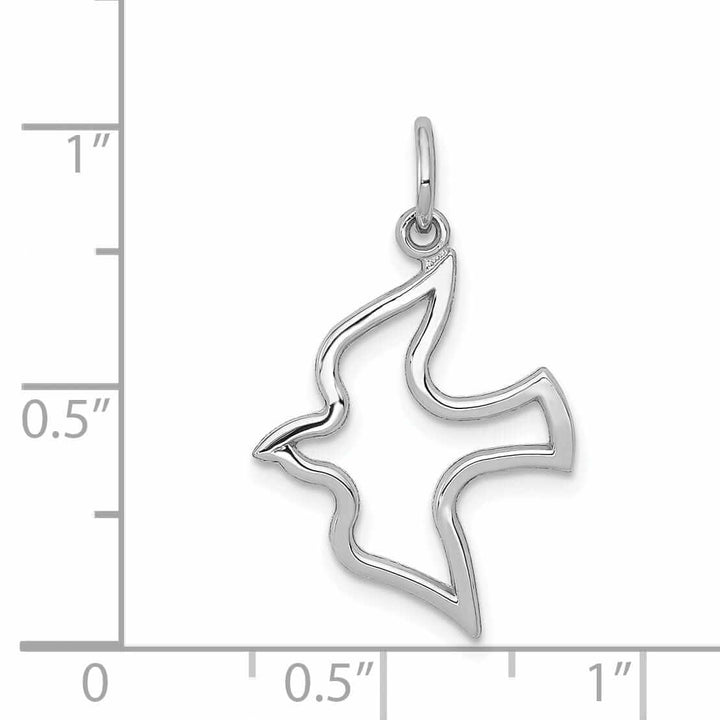 Lovely Rita's Pendants & Charms 10K White Gold Polished Finish Dove Pendant
