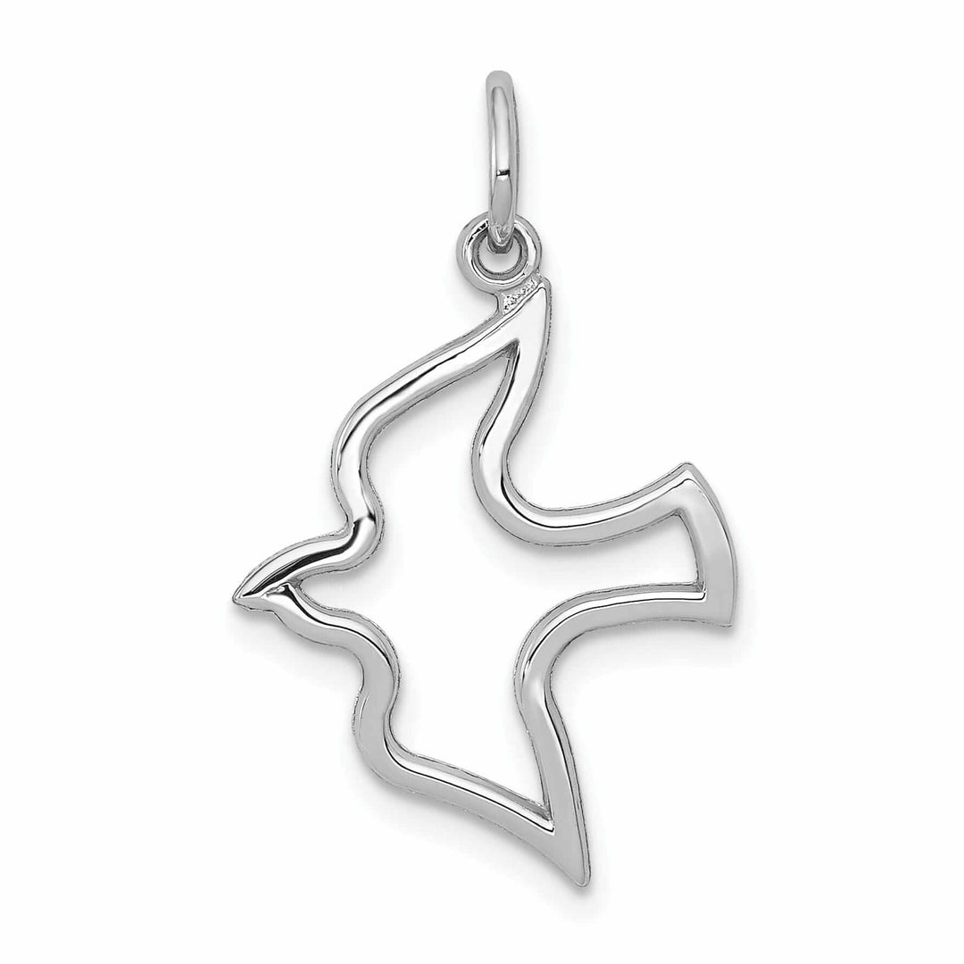 Lovely Rita's Pendants & Charms 10K White Gold Polished Finish Dove Pendant