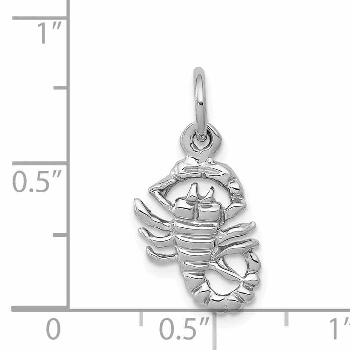 Lovely Rita's Pendants & Charms 10K White Gold Polished Finish Scorpion Pendant