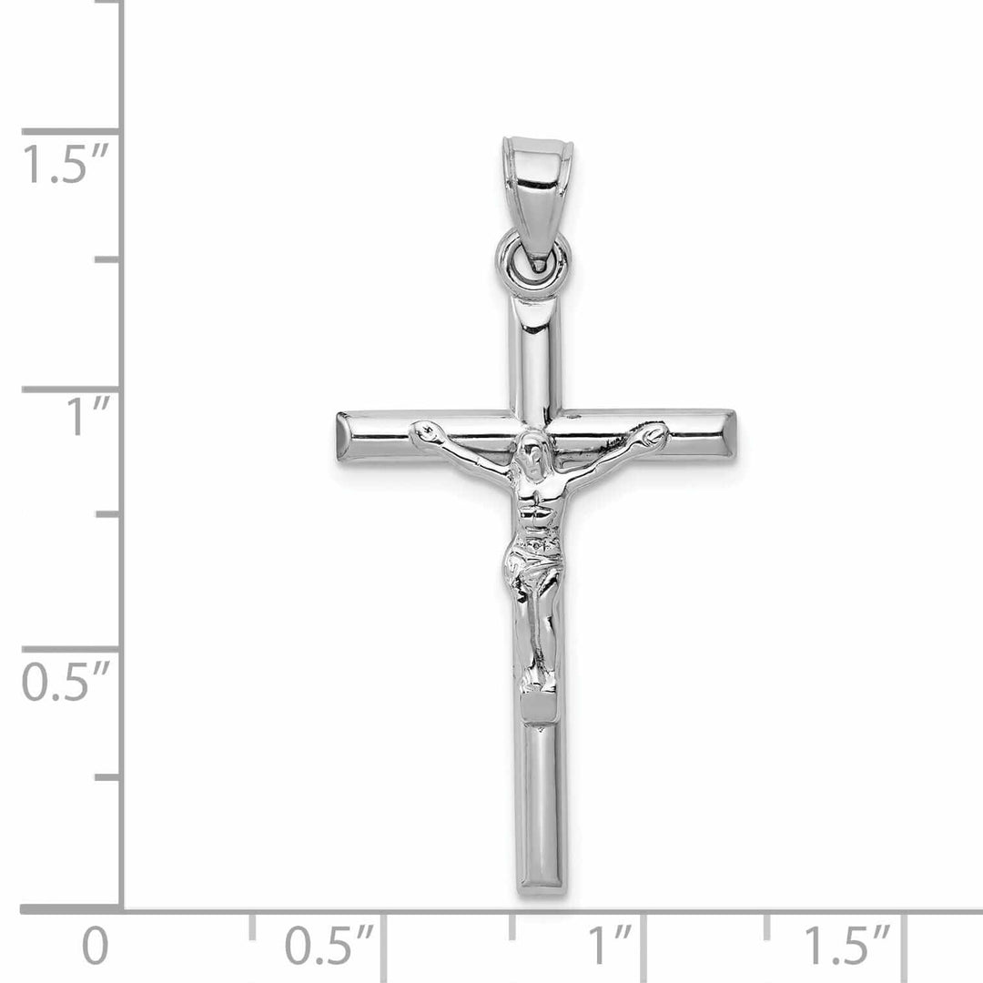 Lovely Rita's Pendants & Charms 10k White Gold Polished Hollow Crucifix Pendant