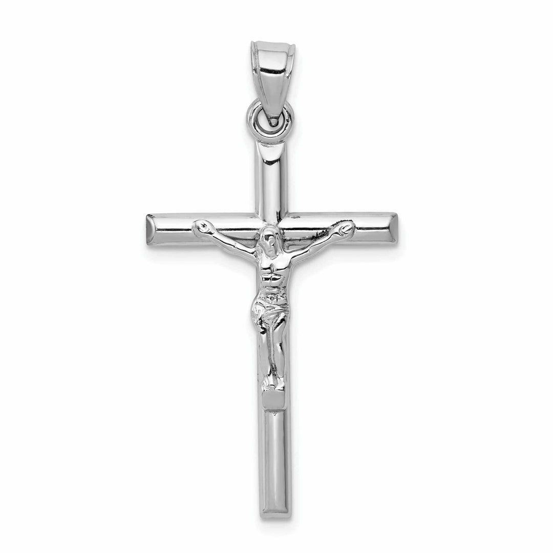 Lovely Rita's Pendants & Charms 10k White Gold Polished Hollow Crucifix Pendant