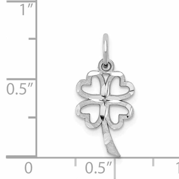 Lovely Rita's Pendants & Charms 10K White Gold Satin 4 Leaf Clover Pendant