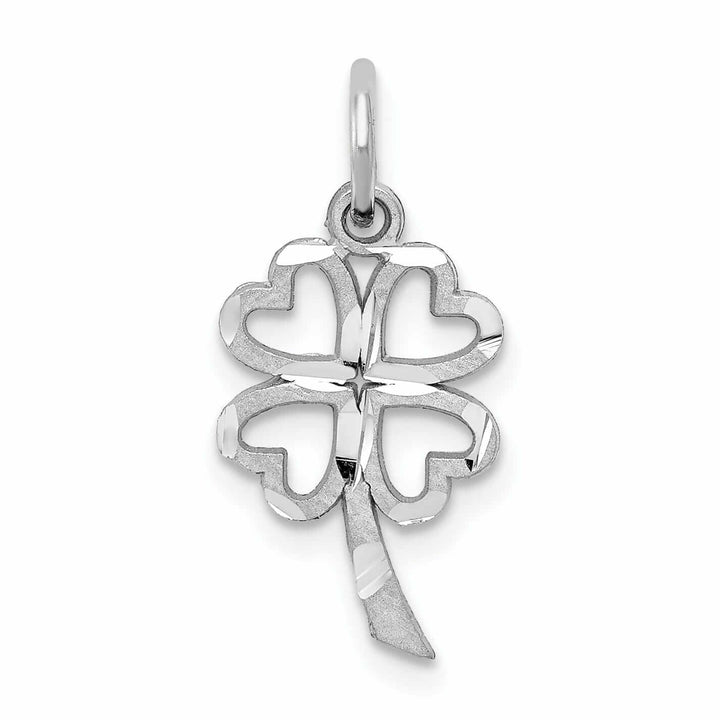 Lovely Rita's Pendants & Charms 10K White Gold Satin 4 Leaf Clover Pendant