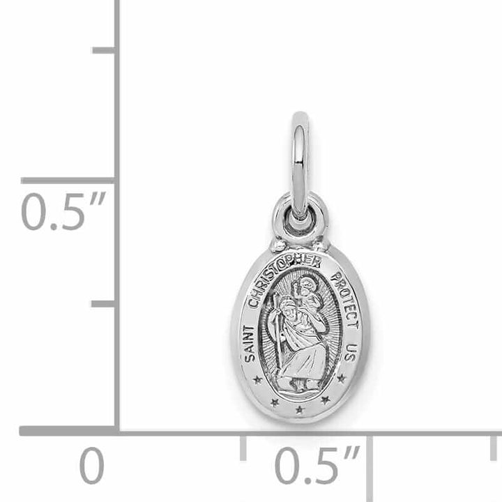 Lovely Rita's Pendants & Charms 10K White Gold St. Christopher Medal Pendant