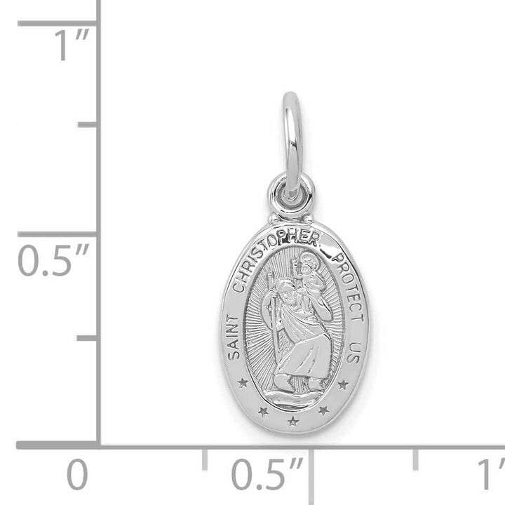 Lovely Rita's Pendants & Charms 10K White Gold St. Christopher Medal Pendant