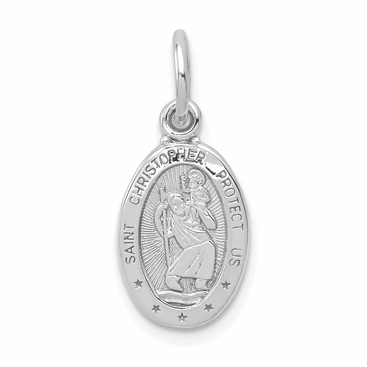 Lovely Rita's Pendants & Charms 10K White Gold St. Christopher Medal Pendant