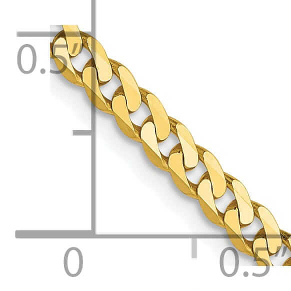 Lovely Rita's Pendants & Charms 10k Yellow Gold 2.4mm Flat Beveled Curb Chain