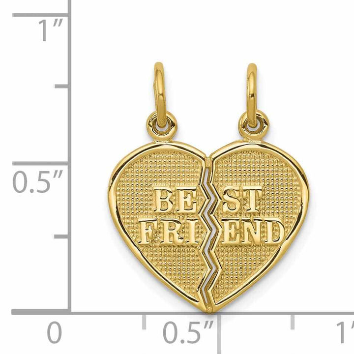 Lovely Rita's Pendants & Charms 10k Yellow Gold 2 Piece Best Friend Heart Charm