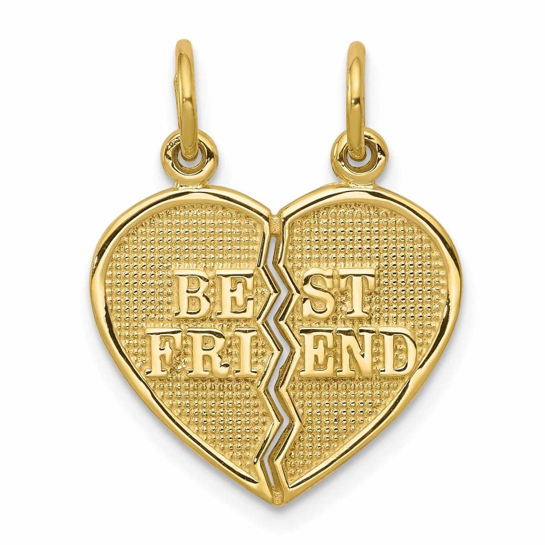 Lovely Rita's Pendants & Charms 10k Yellow Gold 2 Piece Best Friend Heart Charm