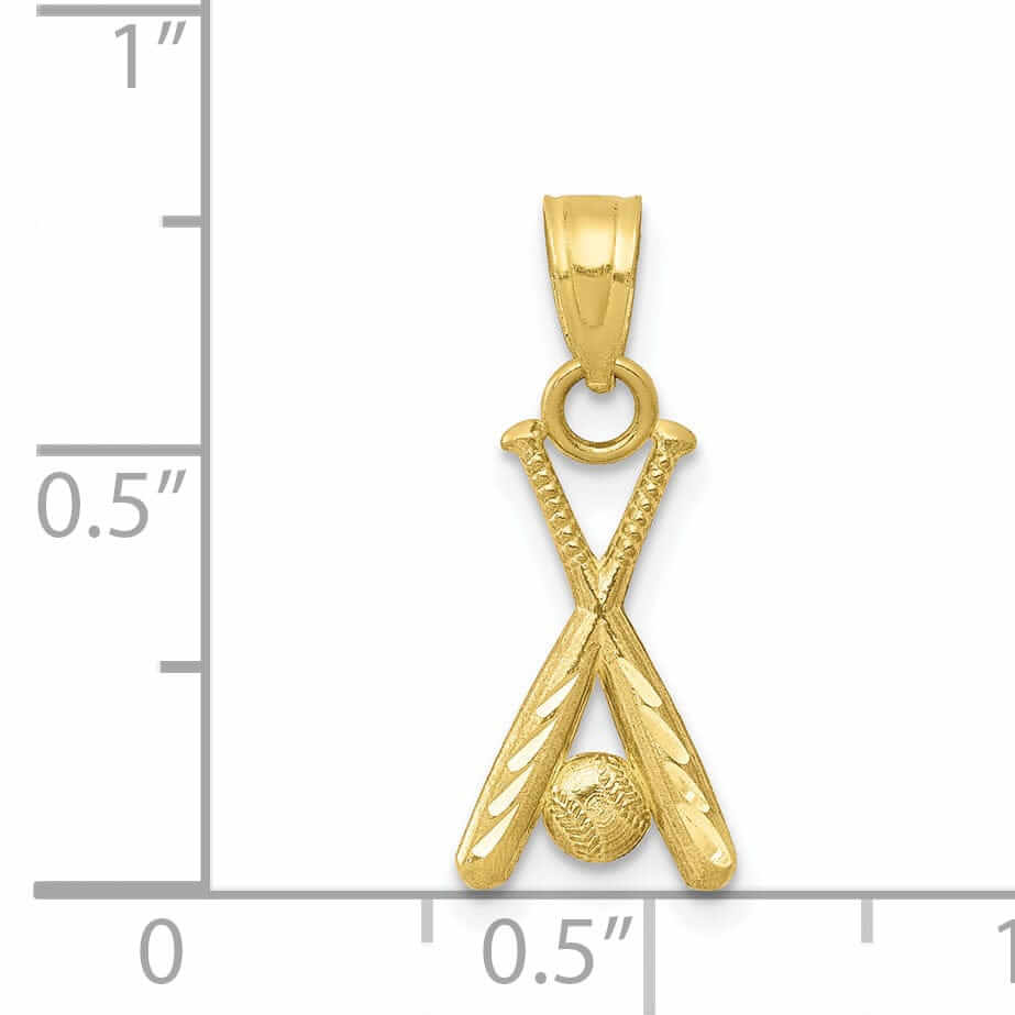 Lovely Rita's Pendants & Charms 10k Yellow Gold Baseball Bats Charm Pendant