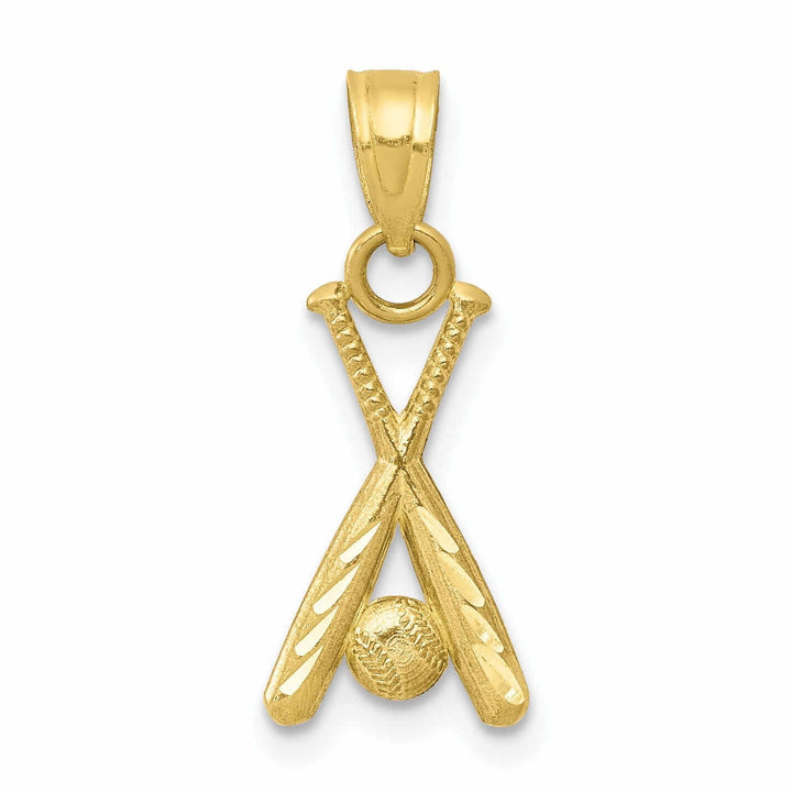 Lovely Rita's Pendants & Charms 10k Yellow Gold Baseball Bats Charm Pendant
