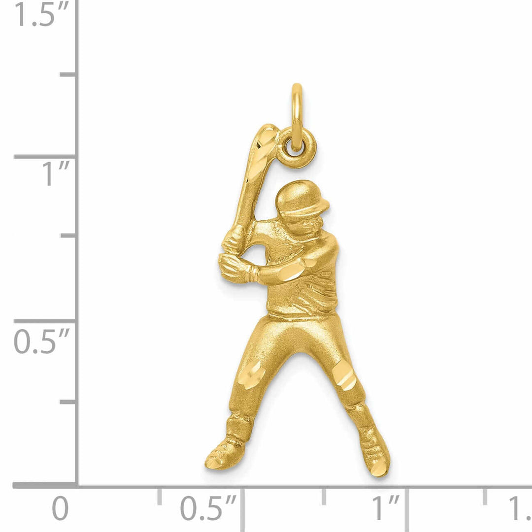 Lovely Rita's Pendants & Charms 10k Yellow Gold Baseball Player at Bat Pendant