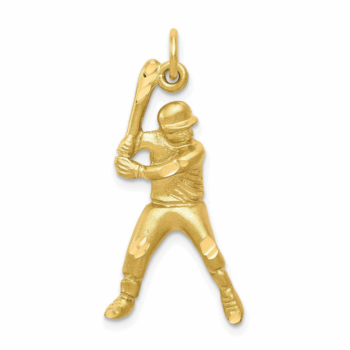 Lovely Rita's Pendants & Charms 10k Yellow Gold Baseball Player at Bat Pendant