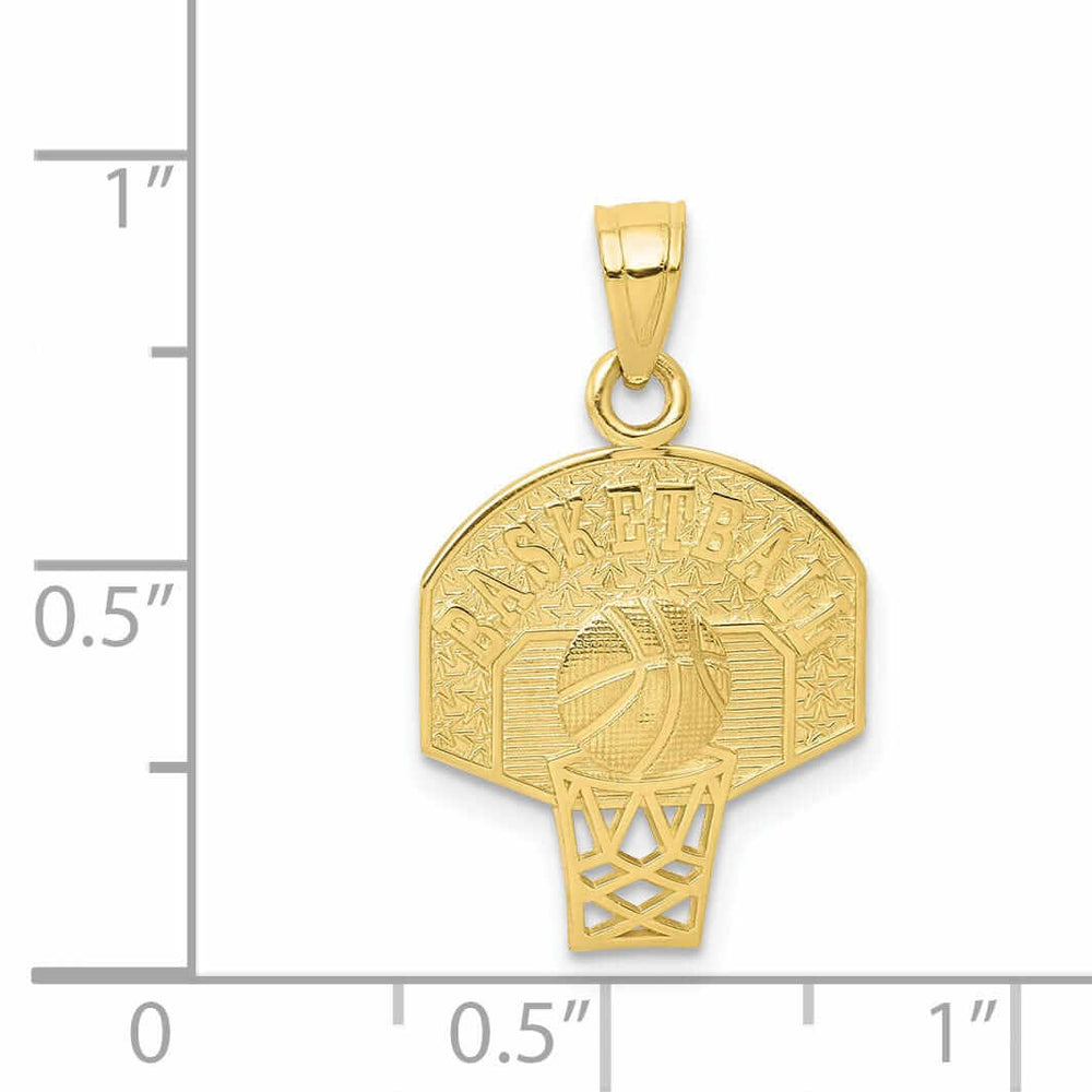 Lovely Rita's Pendants & Charms 10k Yellow Gold Basketball Net Charm Pendant