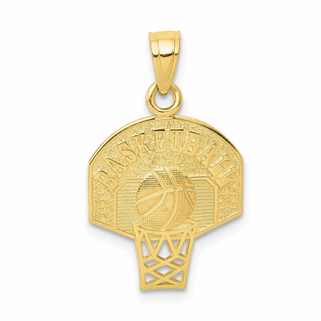 Lovely Rita's Pendants & Charms 10k Yellow Gold Basketball Net Charm Pendant