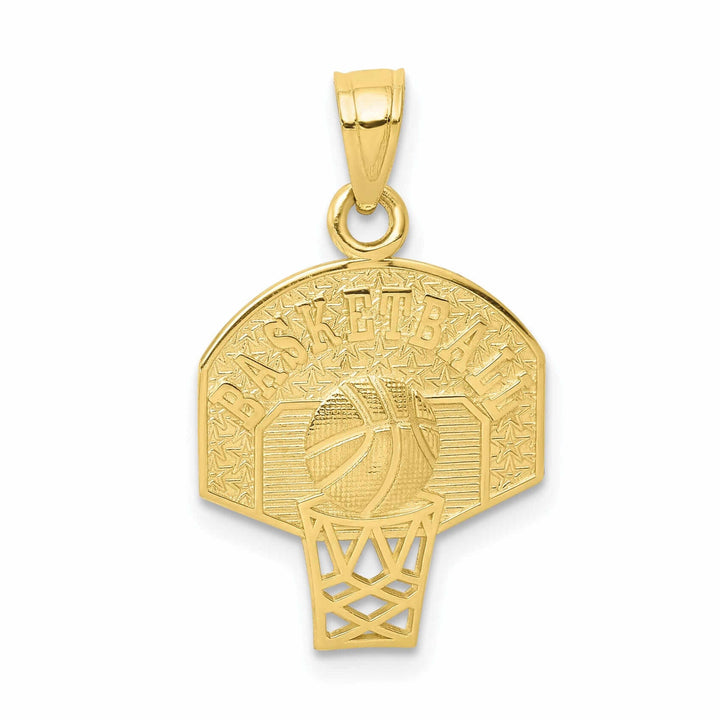 Lovely Rita's Pendants & Charms 10k Yellow Gold Basketball Net Charm Pendant