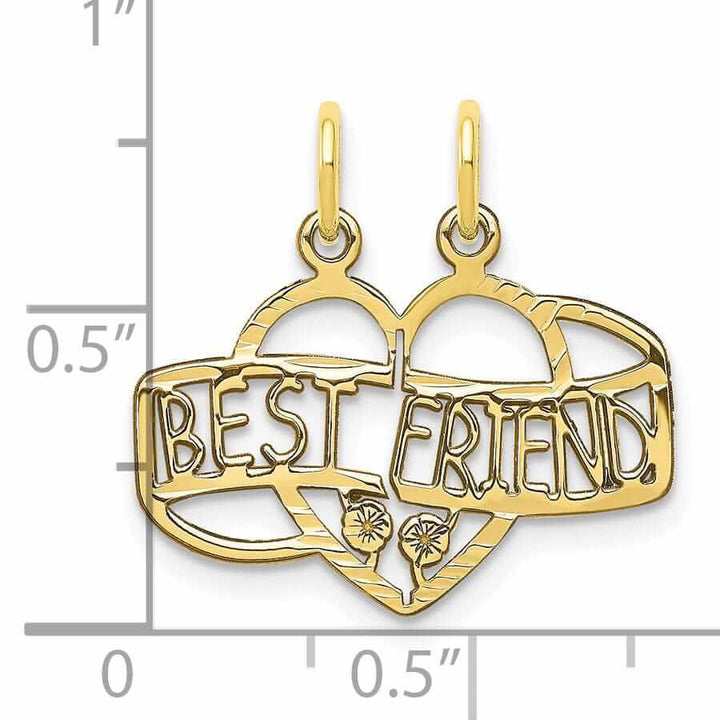 Lovely Rita's Pendants & Charms 10k Yellow Gold Best Friend Break Apart Pendant