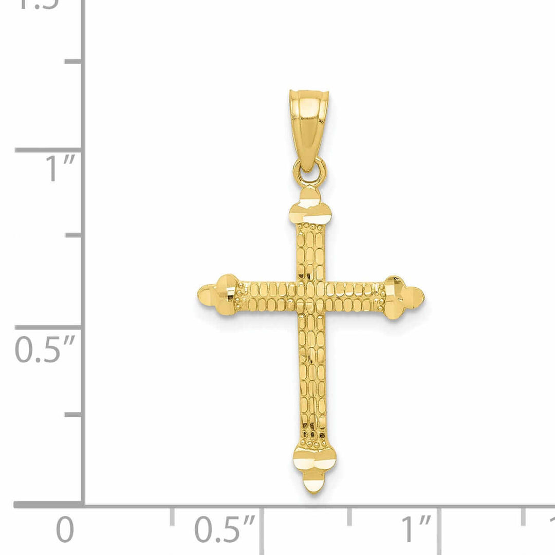 Lovely Rita's Pendants & Charms 10k Yellow Gold Budded Cross Pendant