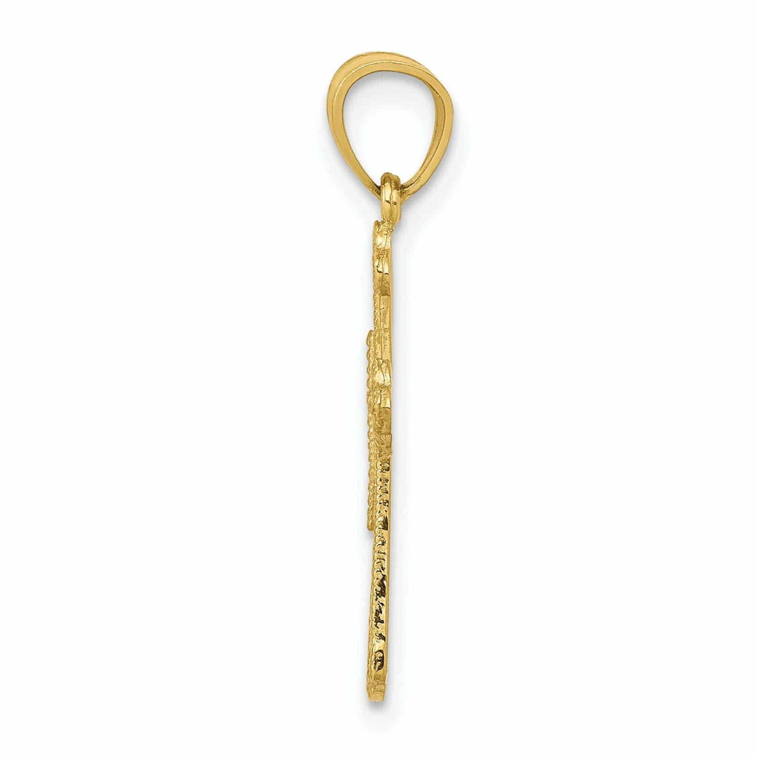 Lovely Rita's Pendants & Charms 10k Yellow Gold Budded Cross Pendant Polished