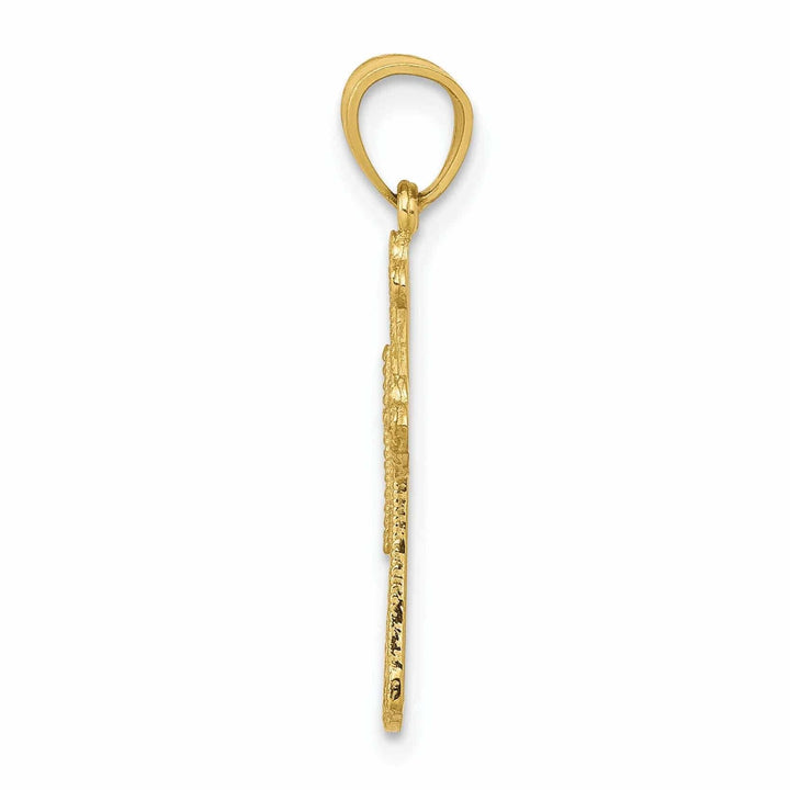 Lovely Rita's Pendants & Charms 10k Yellow Gold Budded Cross Pendant Polished