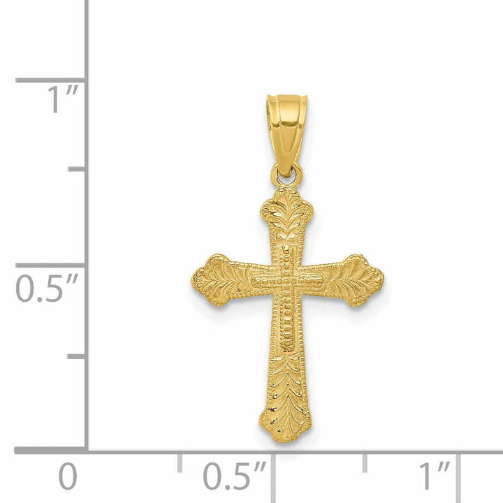Lovely Rita's Pendants & Charms 10k Yellow Gold Budded Cross Pendant Polished