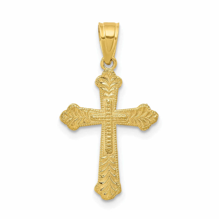 Lovely Rita's Pendants & Charms 10k Yellow Gold Budded Cross Pendant Polished