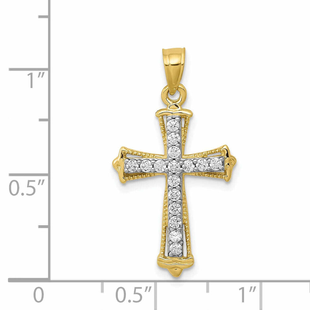 Lovely Rita's Pendants & Charms 10k Yellow Gold C.Z Cross Pendant Polished