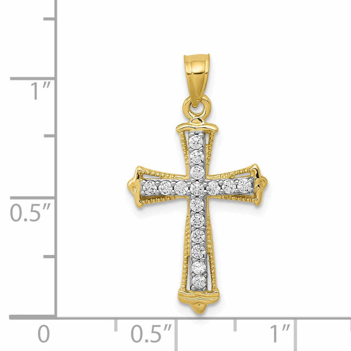 Lovely Rita's Pendants & Charms 10k Yellow Gold C.Z Cross Pendant Polished