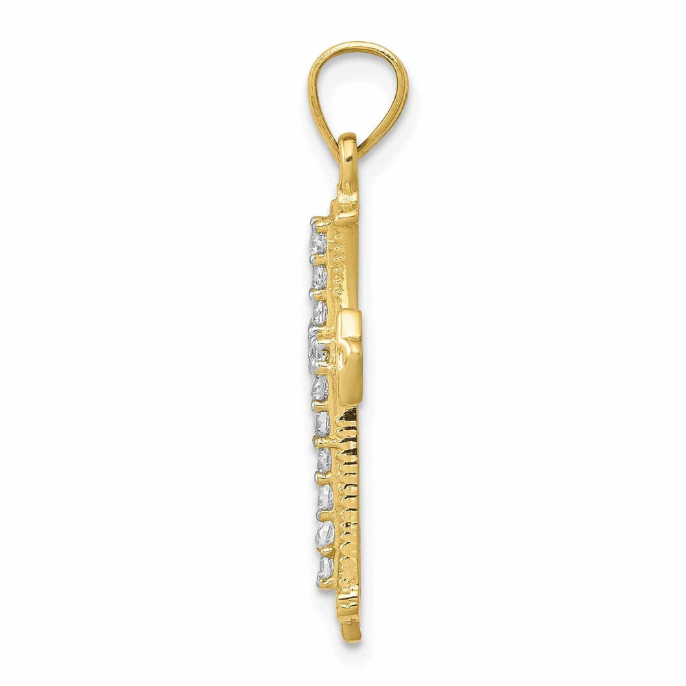 Lovely Rita's Pendants & Charms 10k Yellow Gold C.Z Cross Pendant Polished