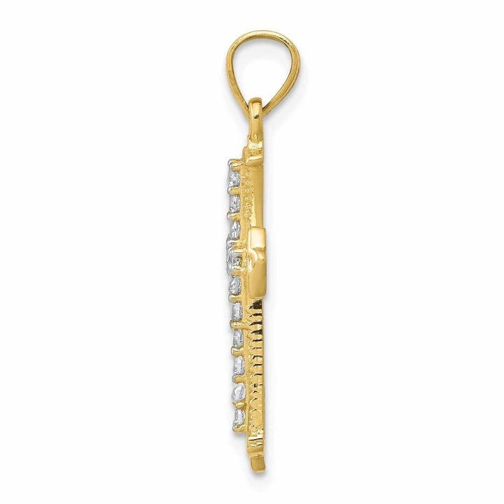 Lovely Rita's Pendants & Charms 10k Yellow Gold C.Z Cross Pendant Polished