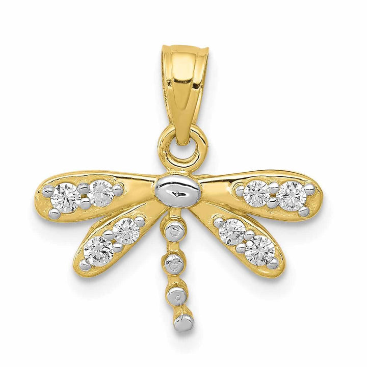 Lovely Rita's Pendants & Charms 10k Yellow Gold C.Z Dragonfly Pendant