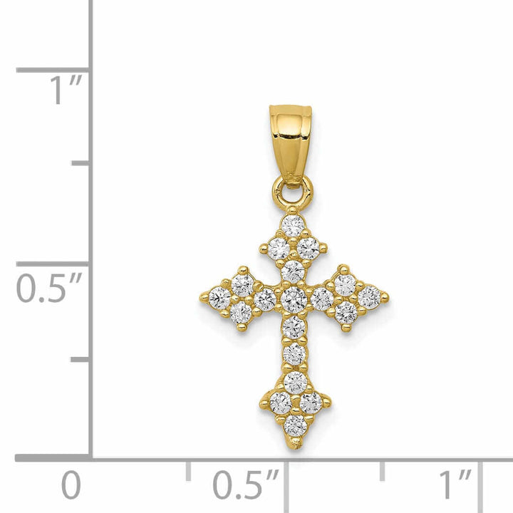 Lovely Rita's Pendants & Charms 10k Yellow Gold C.Z Passion Cross Pendant