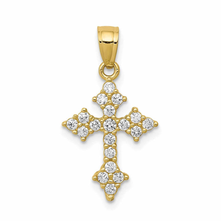 Lovely Rita's Pendants & Charms 10k Yellow Gold C.Z Passion Cross Pendant